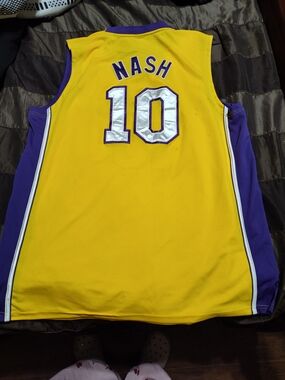 adidas Yellow Basketball Jersey with Purple Trim